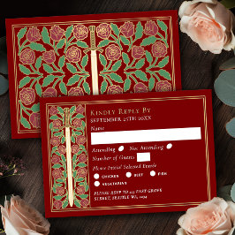Espada Floral Medieval Escarlate Dourada RSVP Casa
