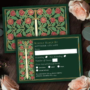 Espada Floral Medieval Verde Dourado RSVP de Casam