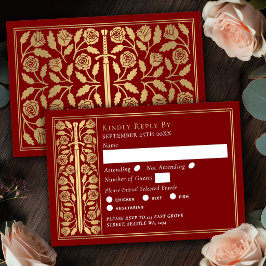 Espada Medieval Escarlate Dourada RSVP de Casament