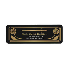 Espada Medieval Fantasia Dourado Preto Etiqueta Ca