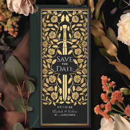 Espada Medieval Negra Salvar o Convite de Data