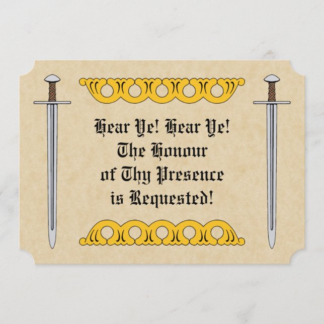 Espada Norman Medieval e Bandas decorativas (Frente)