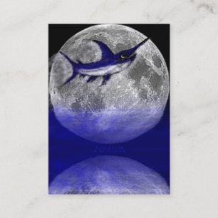 Espadarte de salto nos cartões de visitas da lua