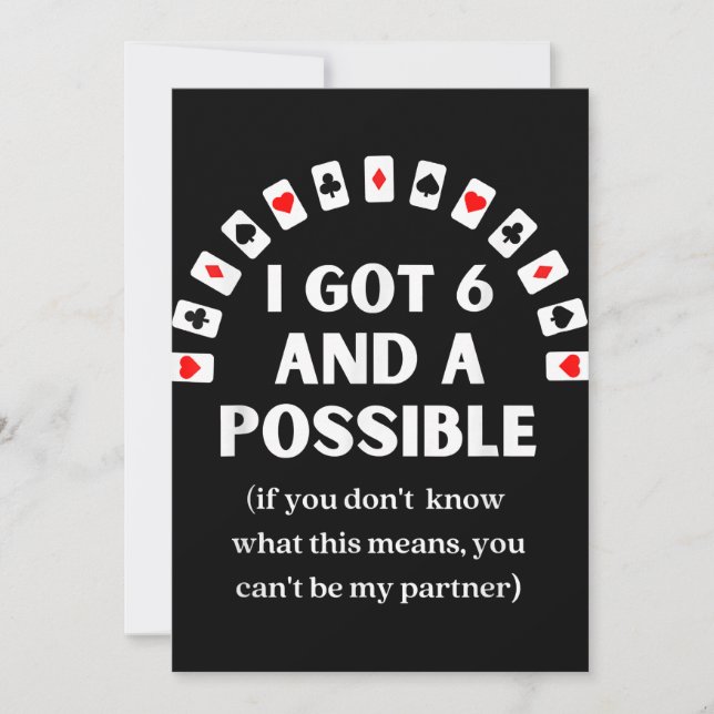 Espadas Engraçadas Tenho Seis E Um Possível Cartão (Frente)