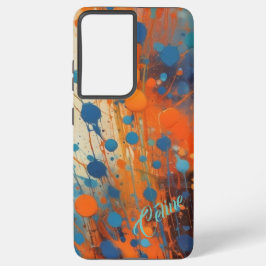 Espadilha laranja e azul de capa de telefone de ti