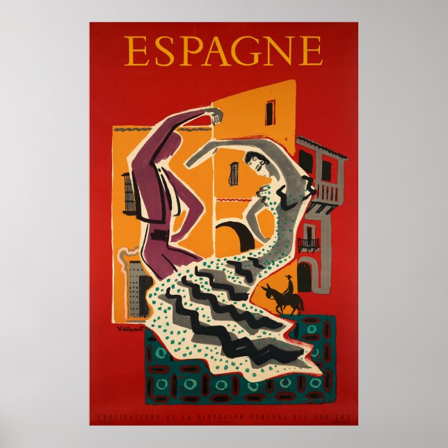 Espagne, Espanha, Poster de viagens (Frente)