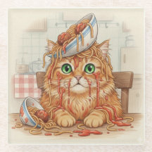 Espaguete Kitty, Laranja, Porta-copos de Vidro