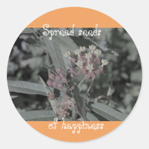 Espalhe sementes de etiquetas da felicidade