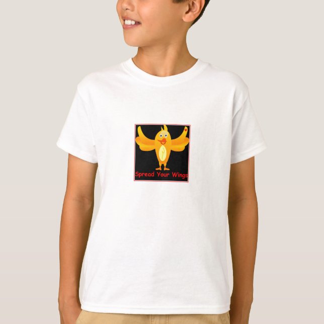 Espalhe suas asas - Camisa jovem com pássaros (Frente)