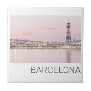 Espanha Catalunha de Barcelona Skyline Sunset