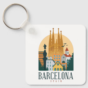 Espanha de Barcelona Skyline Chaveiro