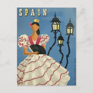 Espanha de poster de cartão postal de viagens vint