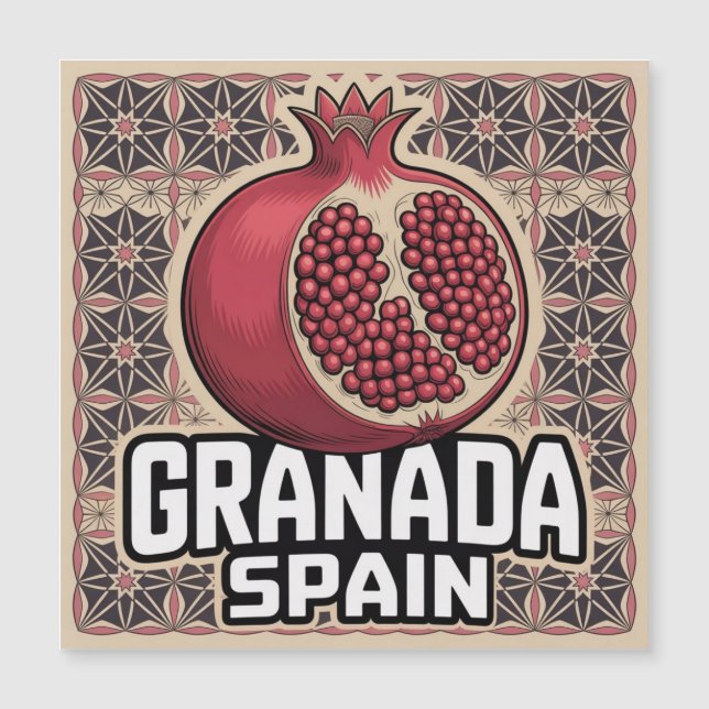 Espanha Granada Pomegranate Sticker (Frente)
