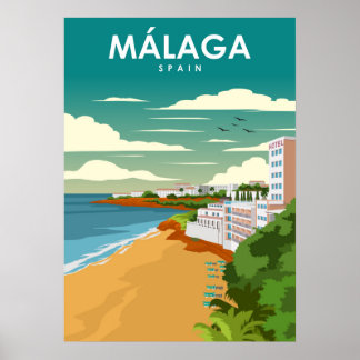 Espanha Málaga  Vintage Poster de viagens Retroati