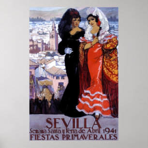 Espanha Vintage Seville Poster de viagens