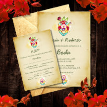 Espanhol, Cartão de Resposta de Casamento Mexicano