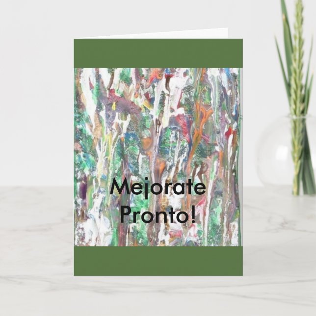 ESPANHOL, cumprimento, cartão de nota. "Mejorate (Frente)