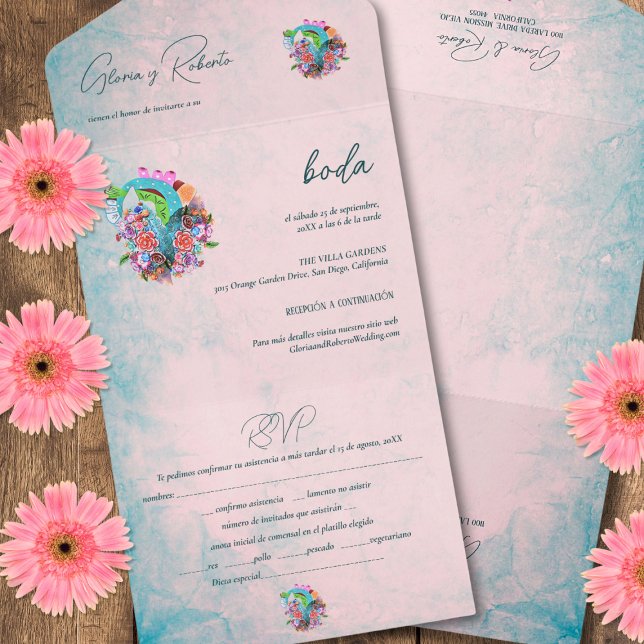 Espanhol, Flores Russas Coração Casamento Mexicano (Criador carregado)