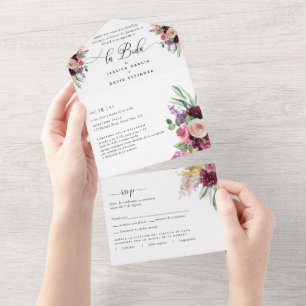 Espanhol, Foto, RSVP de Rascunho de Mauve Roxo