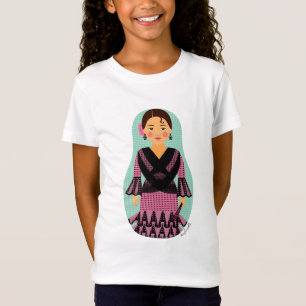 Espanhol Rosa Vestido Matryoshka Camiseta de Menin