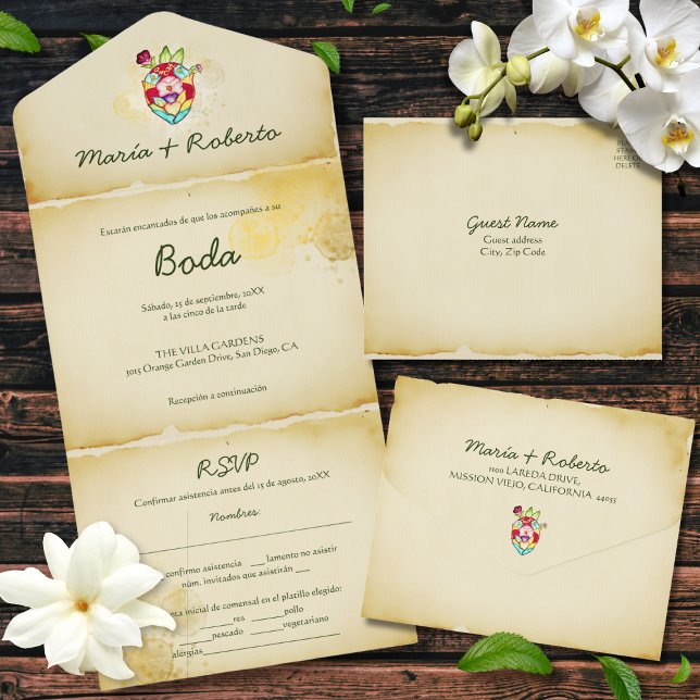 Espanhol, Russo Tudo em Um Convite de casamento Me (Criador carregado)