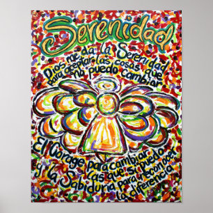 Español Serenity Prayer Angel Art Impressão
