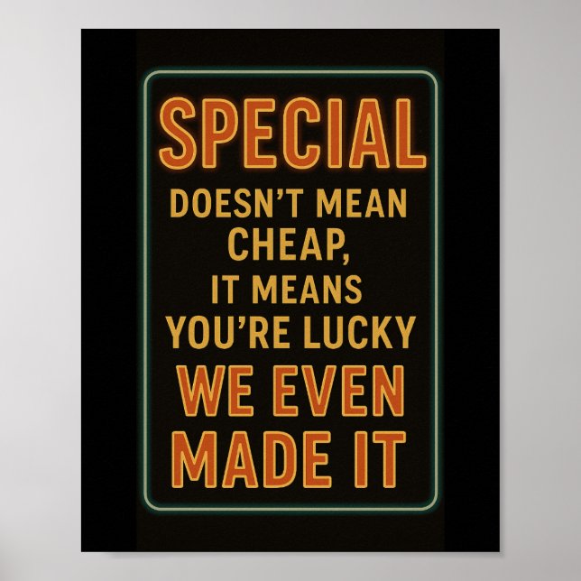 Especiais Diários Poster de Restaurante Engraçado (Frente)