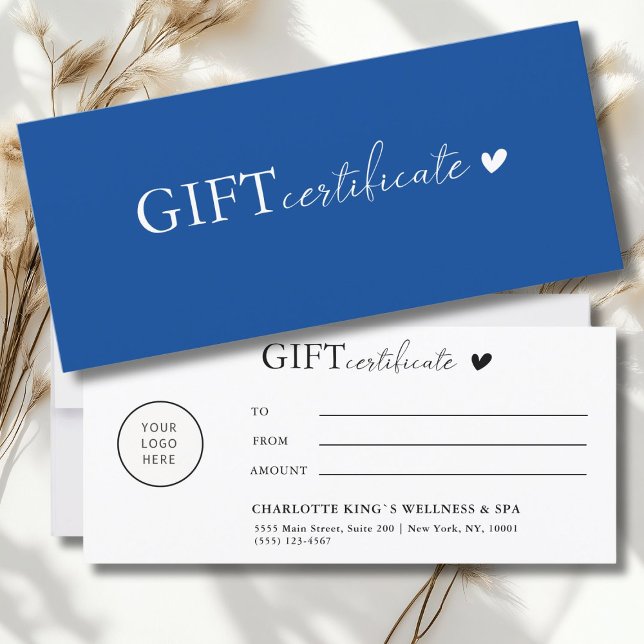 Específico do cliente, Certificado de oferta comer (Customer specific, Logo Business Gift Certificate)