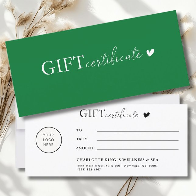Específico do cliente, Certificado de oferta comer (Customer specific, Logo Business Gift Certificate)