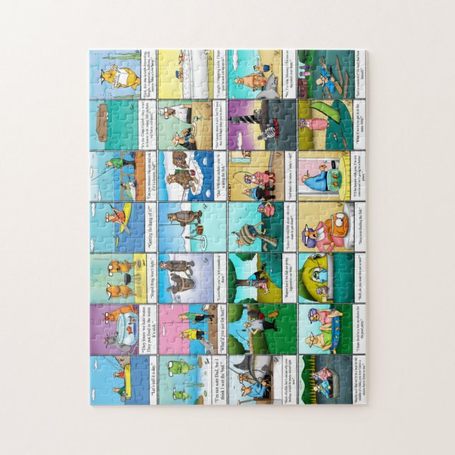 Espectickas Engraçadas Pescar Humor Quebra-cabeça (Vertical)