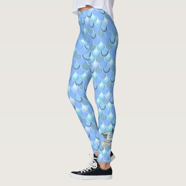 Espectro azul de cores da sereia leggings (Esquerda)