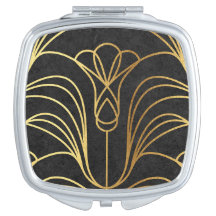 Art Deco Floral. Preto e Dourado