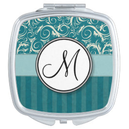 Espelhinho Creme em Wisps florais & em listras da cerceta com