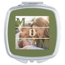 Minimalist Olive Green Custom Photo Mom Keepsake