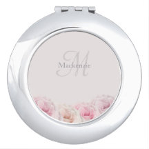 Rosas Cor-de-Rosa Elegantes com Monograma e Nome P