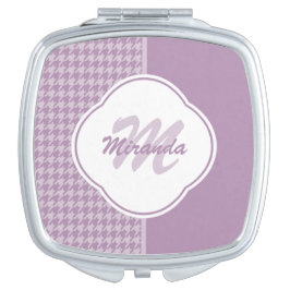 Espelhinhos De Bolsas Monograma e Nome bonito Pastel Purple Houndstooth