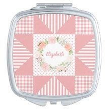 Girly Evening Star Quilt Rosa Wreath and Name