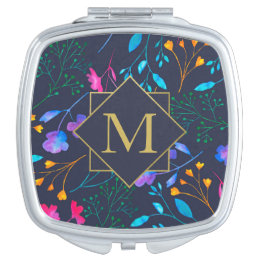 Espelho compacto personalizado de FloralPattern do