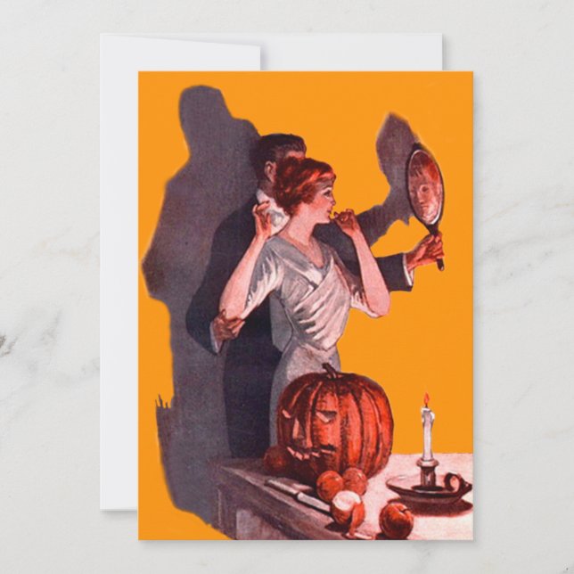 Espelho de Casal Art Déco Jack O Lantern Abóbora (Frente)