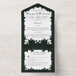 Espelho de casamento verde-escuro vitoriano