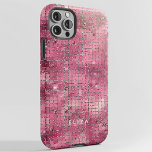 Espelho de Disco Rosa Retroativo | Monograma<br><div class="desc">Este caso moderno apresenta um espelho colorido,  cor-de-rosa escuro,  procurando um estilo inspirado retrorreflector que irá chamar a atenção deles! Adicione seu nome,  iniciais ou monograma.</div>