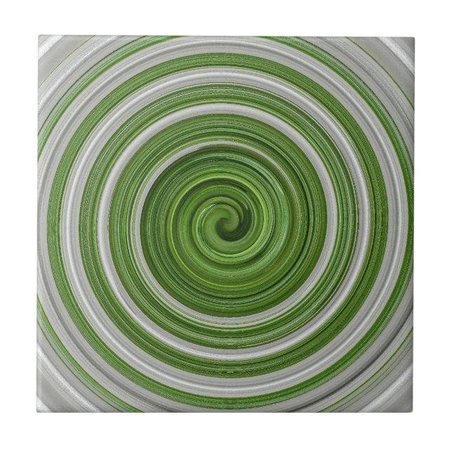 Espelho espiralado branco verde (Frente)