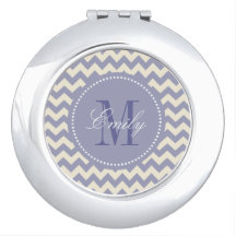 Estojo compacto personalizado de Chevron monograma