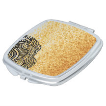 Medalhão Preto de Faux Dourado Amber