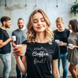 Espera... Café primeiro! Camiseta