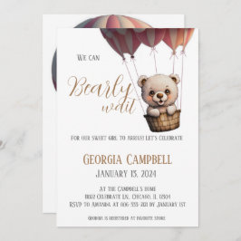 Espera lá, convite de chá de balões de ar quente