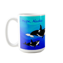 Esperança, Alasca Orcas - 15 oz. Caneca Combo