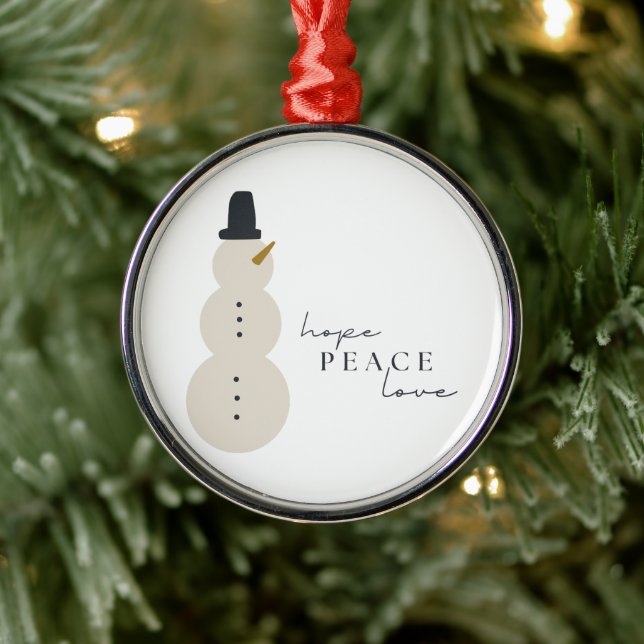 esperança amor pela paz. Ornamento de Snowman de N (Árvore)