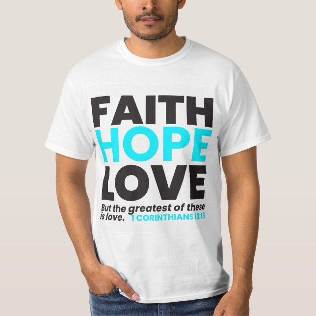 Esperança de fé e camiseta de amor (Frente)
