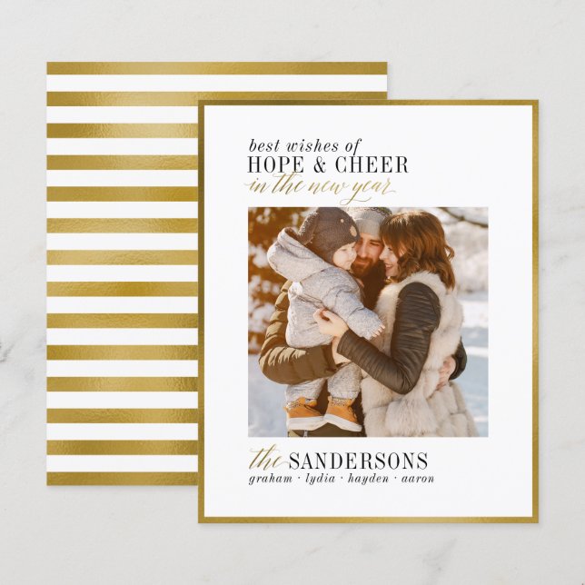 Esperança e animação | Anos novos orçamentais Cart (Frente/Verso)